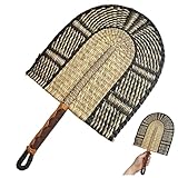 Cadeaux faits à la main : présenté avec des détails artisanaux exquis, cet éventail artisanal sert de cadeau de pendaison de crémaillère ou de souvenir culturel célébrant les techniques de tissage traditionnelles africaines.