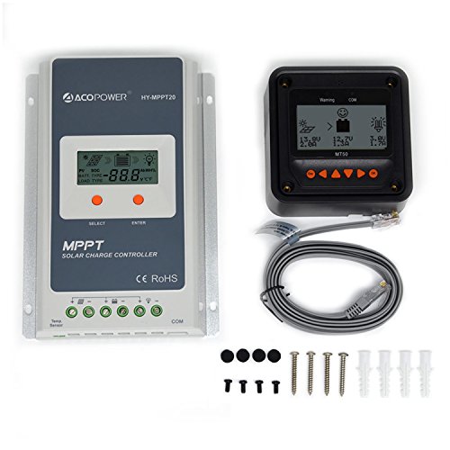 ACOPOWER 20A MPPT Solar Charge Controller 100V Input HY-MPPT20A + MT50 …