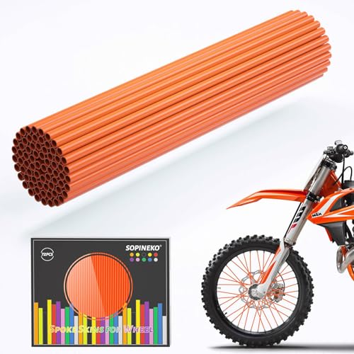 Image of 72Pcs Spoke Skins Covers Spoke Wraps Wheel Decoration for Motorcycle Bicycle Dirt Bike Wheelchair(Orange)