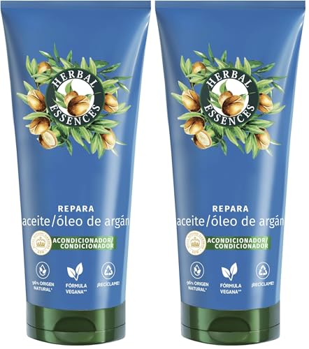Herbal Essences Acondicionador Reparador Aceite Argán 250ml Nutre Pelo Dañado (Paquete de 2)