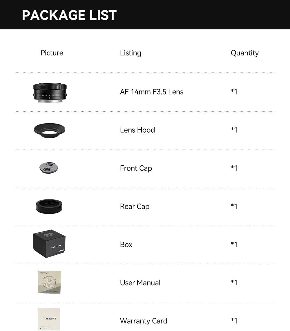 TTARTISAN AF 14 mm F3.5 Fuji X obiettivo grandangolare, APS-C Autofocus Wide-Angle Pancake Lens X Mount, con anello di apertura a scatto, compatibile con fotocamera Fujifilm X-Mount