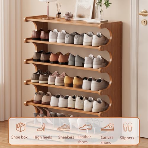 Étagère à chaussures en bambou 4 niveaux pour optimiser les petits espaces