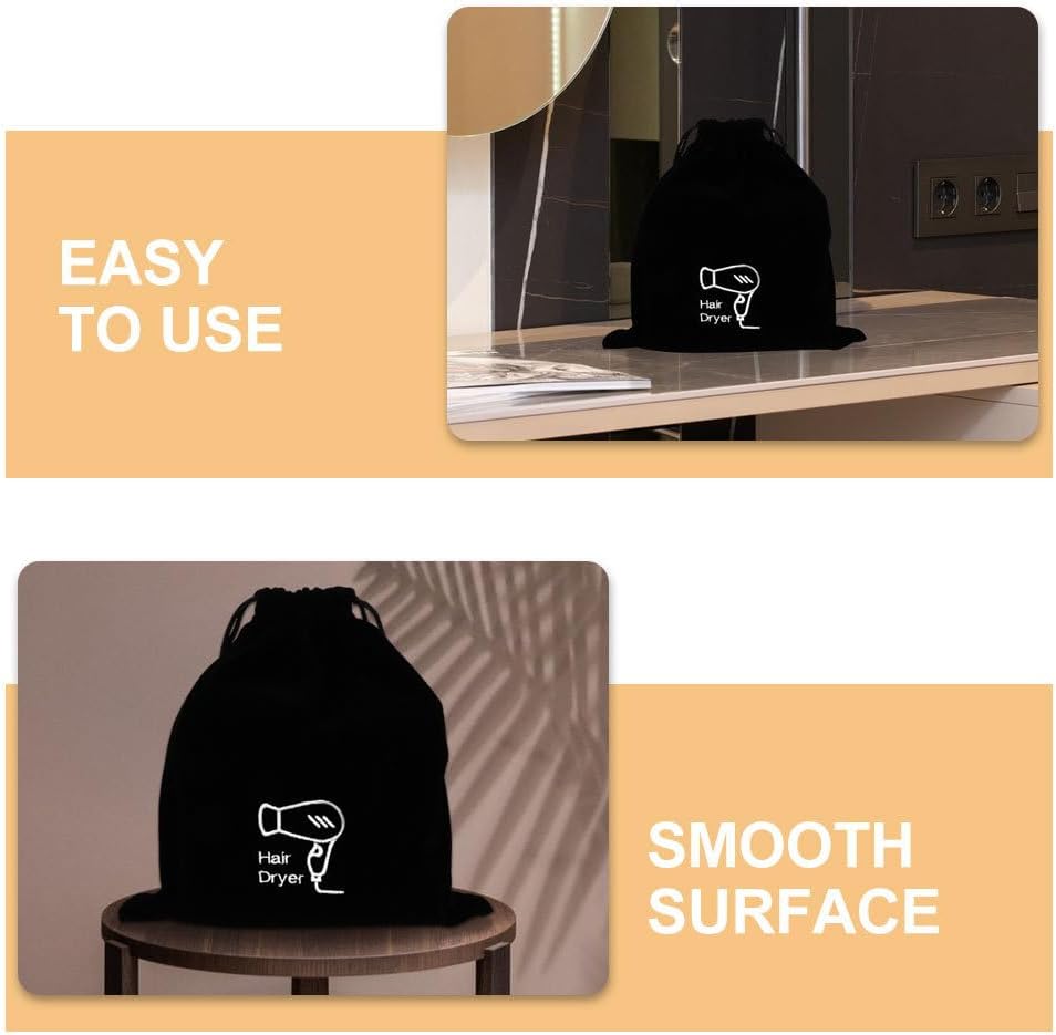 Hair Dryer Travel Bag Drawstring Organizer Pouch for Hair Styling Tools and Jewelry Storage 11.81X10.23X0.19In Lightweight Portable Case for Home Hotel and Travel - Image 4
