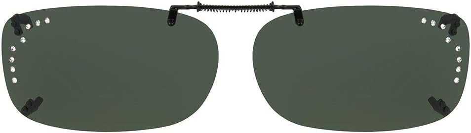 Solar Shieldpolarized Clipons 52 RecA Rimless Gray w. Rhinestone