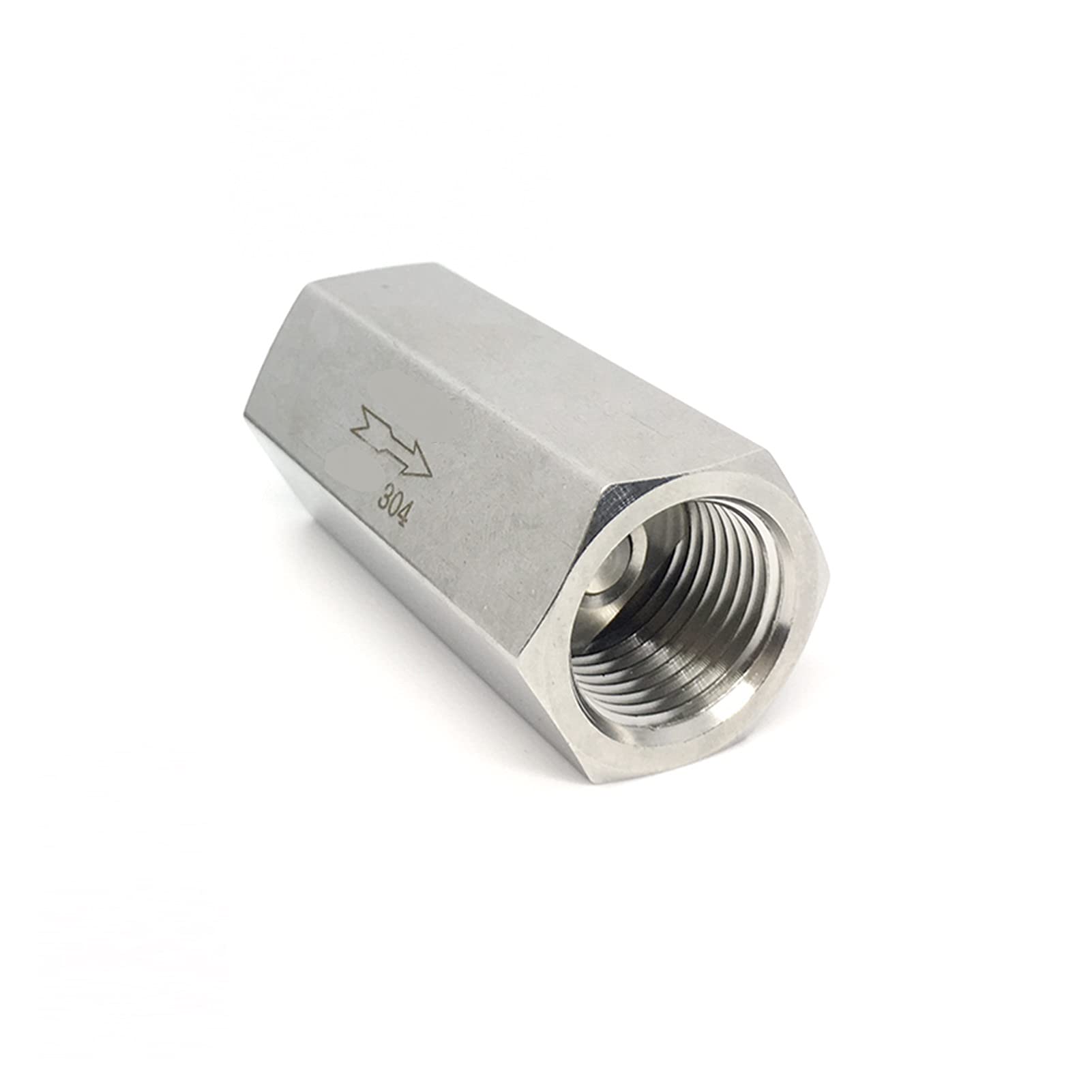 Válvulas de retención Válvula 1/8 1/4 3/8 1/2 3/4 1 pulgada Rosca hembra Acero inoxidable 304 unidireccional a prueba ácidos(1Inch)