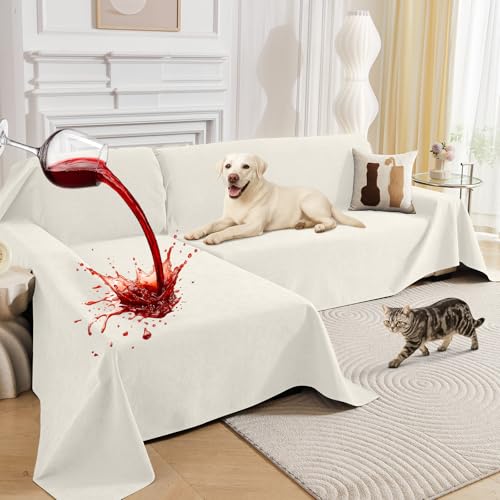 100% Waterproof Sectional Couch Covers, 2 Pieces L Shaped Sofa Cover, XL