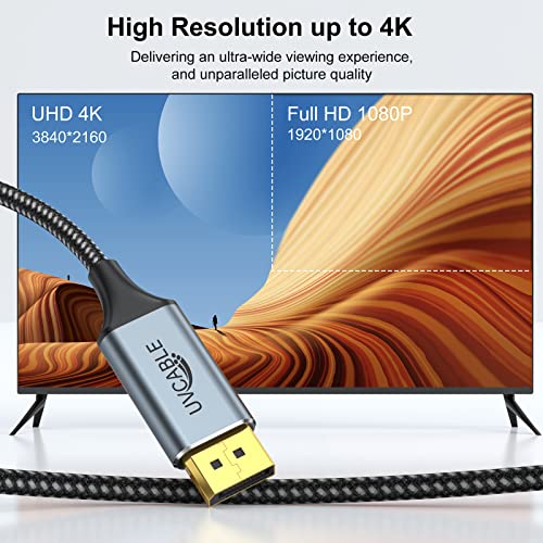 Displayport To Displayport Cable 6 Ft, 5-Pack Dp Display Port Cable Adapter Male To Male 4K, 2K@165Hz/ 144Hz For Computer, Docking Station, Monitor And More #TOP2