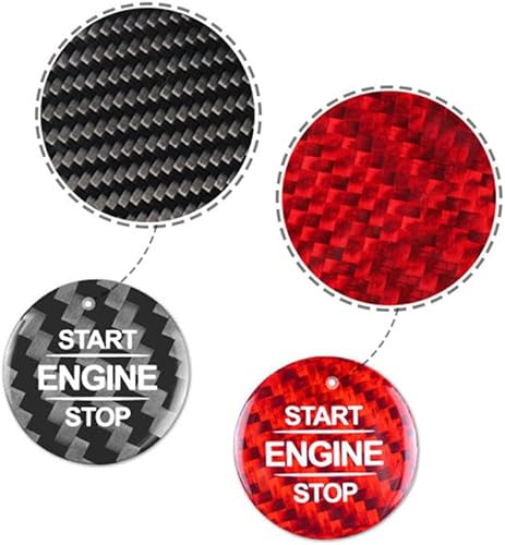 Miniatura 3 de Fit for Mercedes Benz GLS X167 2020-2021, Push Start Button Cover, RedBlack Carbon Fiber Pattern Start Button Cover, ABS Durable