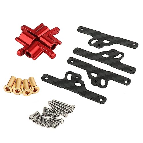 RZXYLRC Shock Flex Blades and Aluminum Shock Absorber Mounts for 1/24 RC Crawler SCX24 90081 C10 Ford Bronco Jeep Gladiator Upgrade Parts (Red)