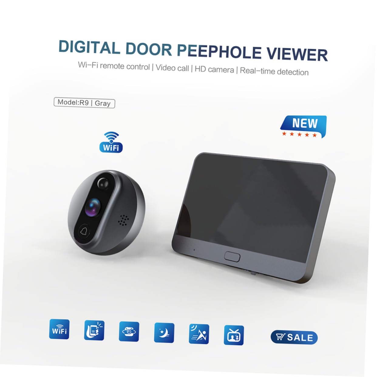 Campanello Smart Wifi con Telecamera, Spioncino Visivo 4.3 Pollici