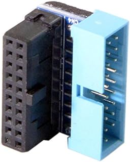 Tekit USB 3.0 20pin Male to Female Extension Adapter Up Down Angled 90 Degree for Motherboard Mainboard (Down Angled) by Tekit