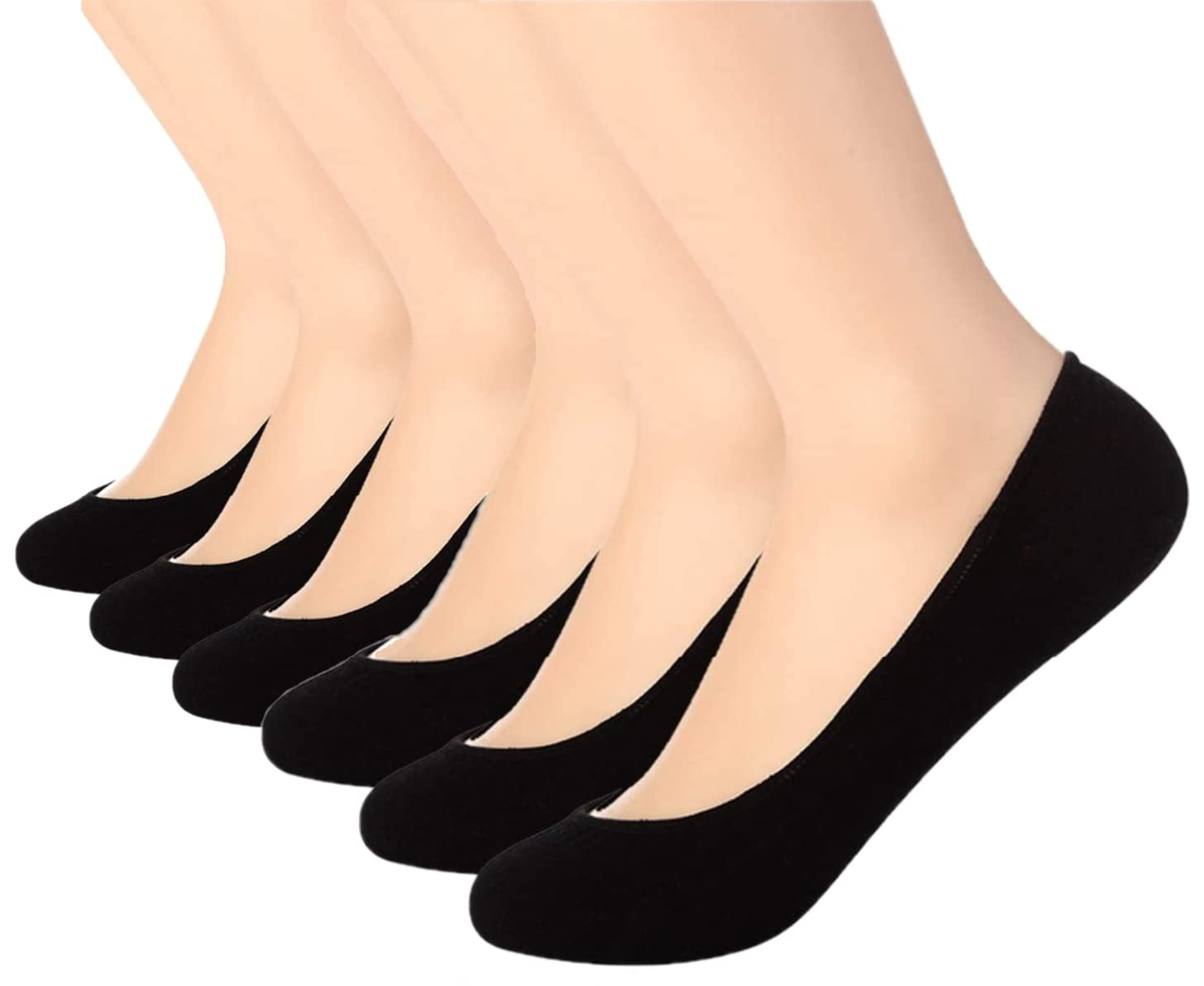 bq Be-Queen6 Pairs No Show Socks for Women - Free Size - Invisible Liners - Non Slip Thin Ultra Low Cut Hidden Anti-Slip