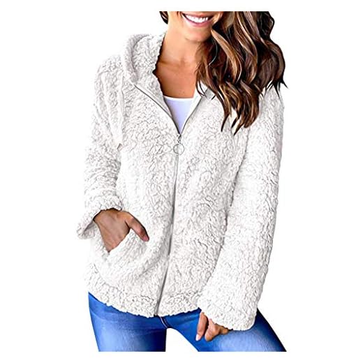 Overdose 2019 Nuevas Mujeres Chaqueta OtoñO Manga Larga Gruesa Sudadera con Cremallera Abierta Abrigo De Punto Capa Chaqueta De Invierno Abrigos Mujer Invierno Rebajas (Small, Caqui)