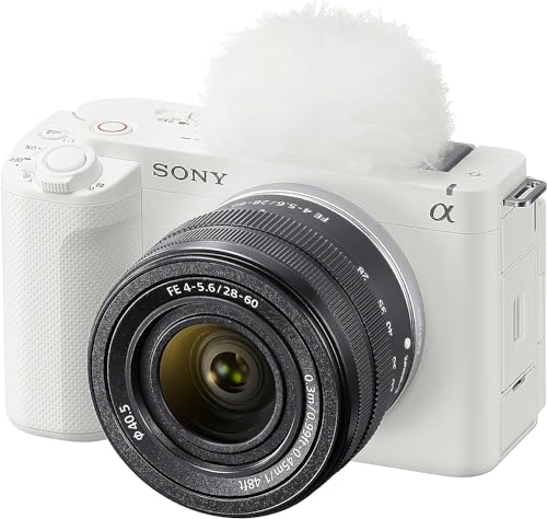 Image of Sony Alpha ZV-E1 Full-Frame Interchangeable Lens Mirrorless Vlog Camera with 28-60mm Lens - White Body | Full-Frame 12.1MP Sensor, 5-Axis Ibis, Fe 28-60mm Kit Lens, 4K Video, White