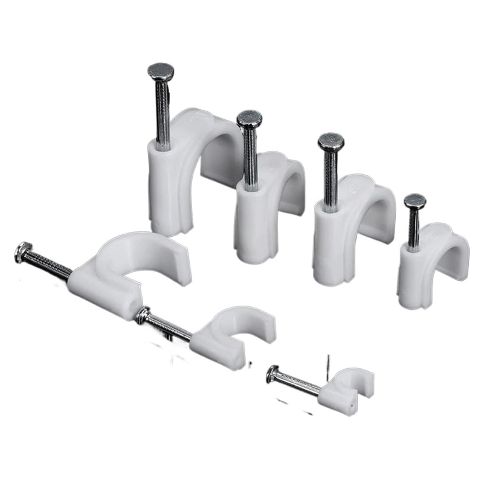 100 Stück Kabelbaum-Kabel-Clips, Organizer, Draht-Clip, Wasserrohr, Telefon, Netzwerk, Befestigung, Nagel, Wand | 22mm