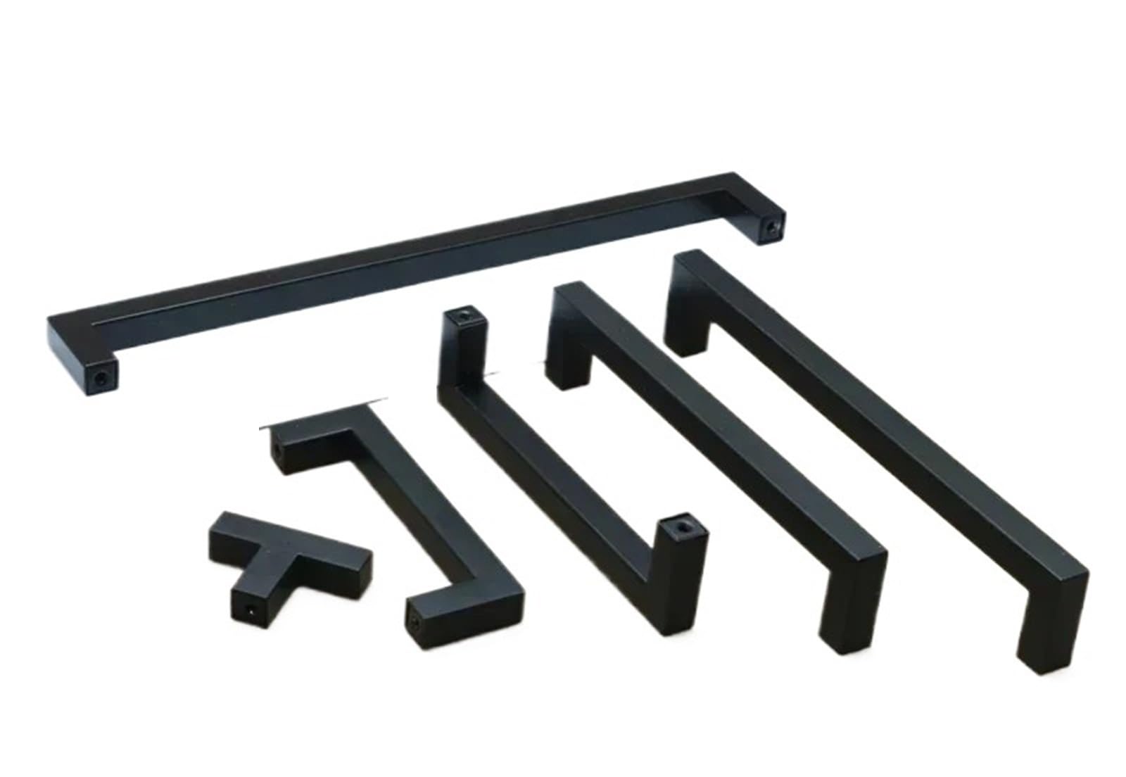 Xileuduod 256Mm-268Mm Stainless Steel Handle Square Furniture Hardware Black Cabinet Handle Stainless Steel Kitchen Door Knobs Cupboard Wardrobe(256Mm-268Mm)