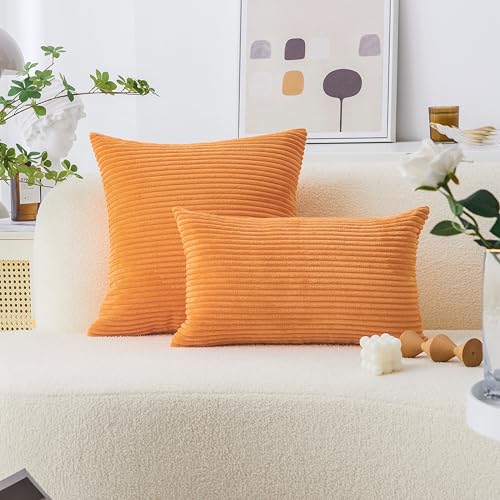 image for Home Brilliant Striped Euro Shams 24 x 24 Pillow Covers Burnt Orange P