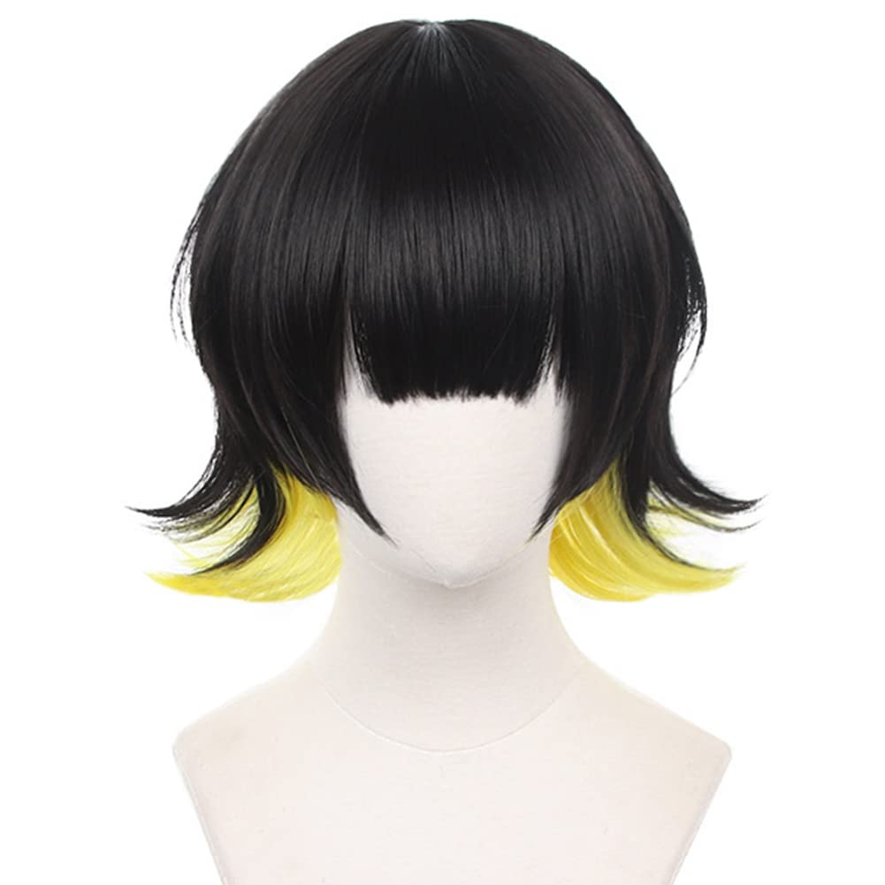 Vikingenes Men Anime Cos Wig, Reverse Double Colorblock Wig, Synthetic Hair Fluffy Wigs for Comic Con, Cosplay Show, Halloween.