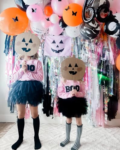 Image of FYBITBO Halloween Outfits For Toddler Girls Baby Kids Boo Sweatshirt Long Sleeve Shirt Tutu Skirt Dress Fall Clothes Sets