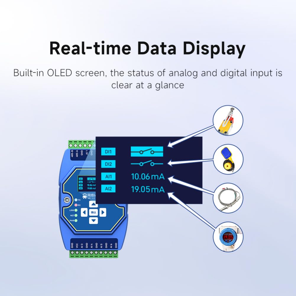 6AI RS485 RJ45 Etherent Analoge und digitale Erfassungssteuerung ME31-XAXX0600 ModBus RTU I/O Netzwerkmodul