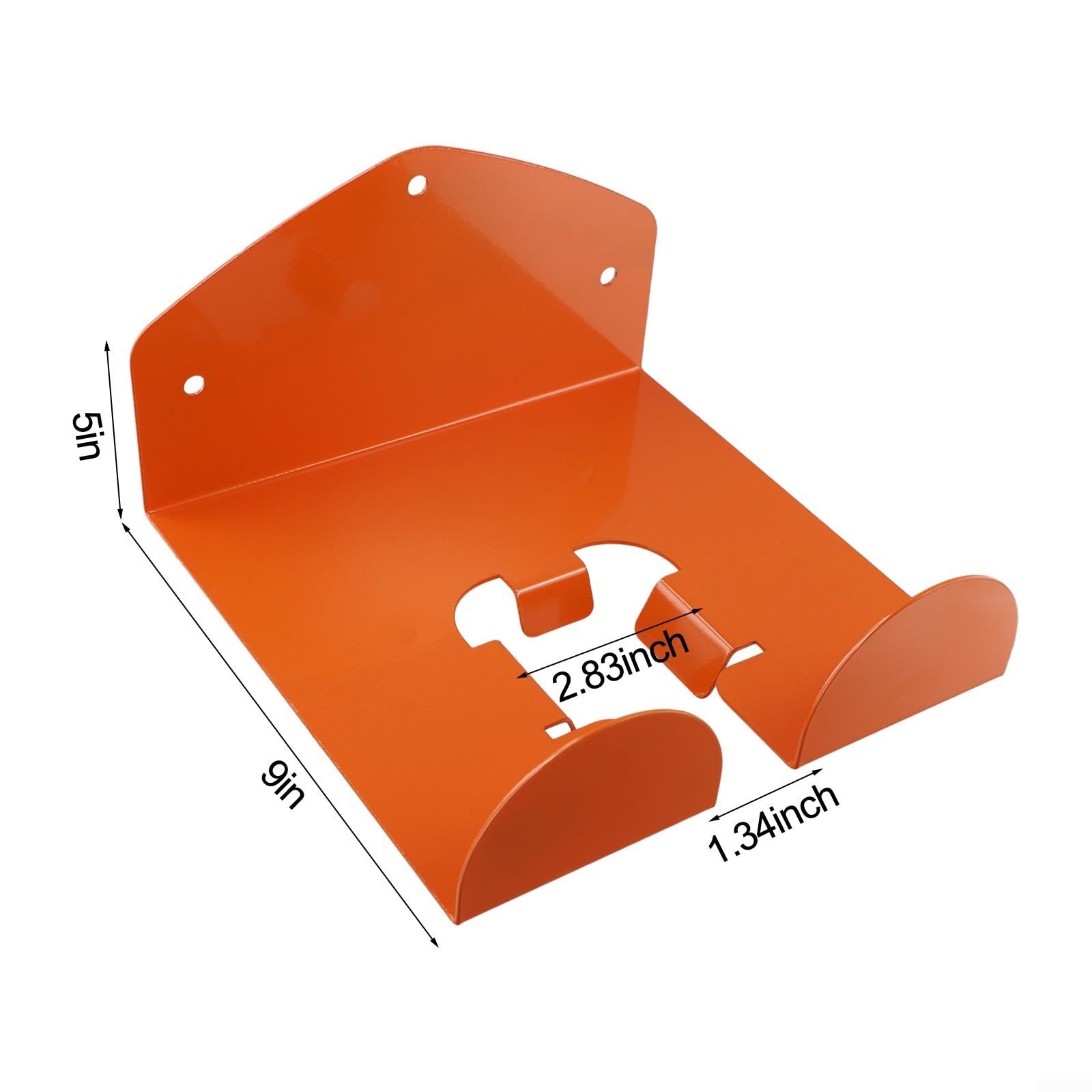 Soporte de pared resistente para cortacésped y cortasetos, resistente estante de acero para guardar herramientas de jardín en garaje o cobertizo, lacado en naranja, incluye 2 soportes y kit