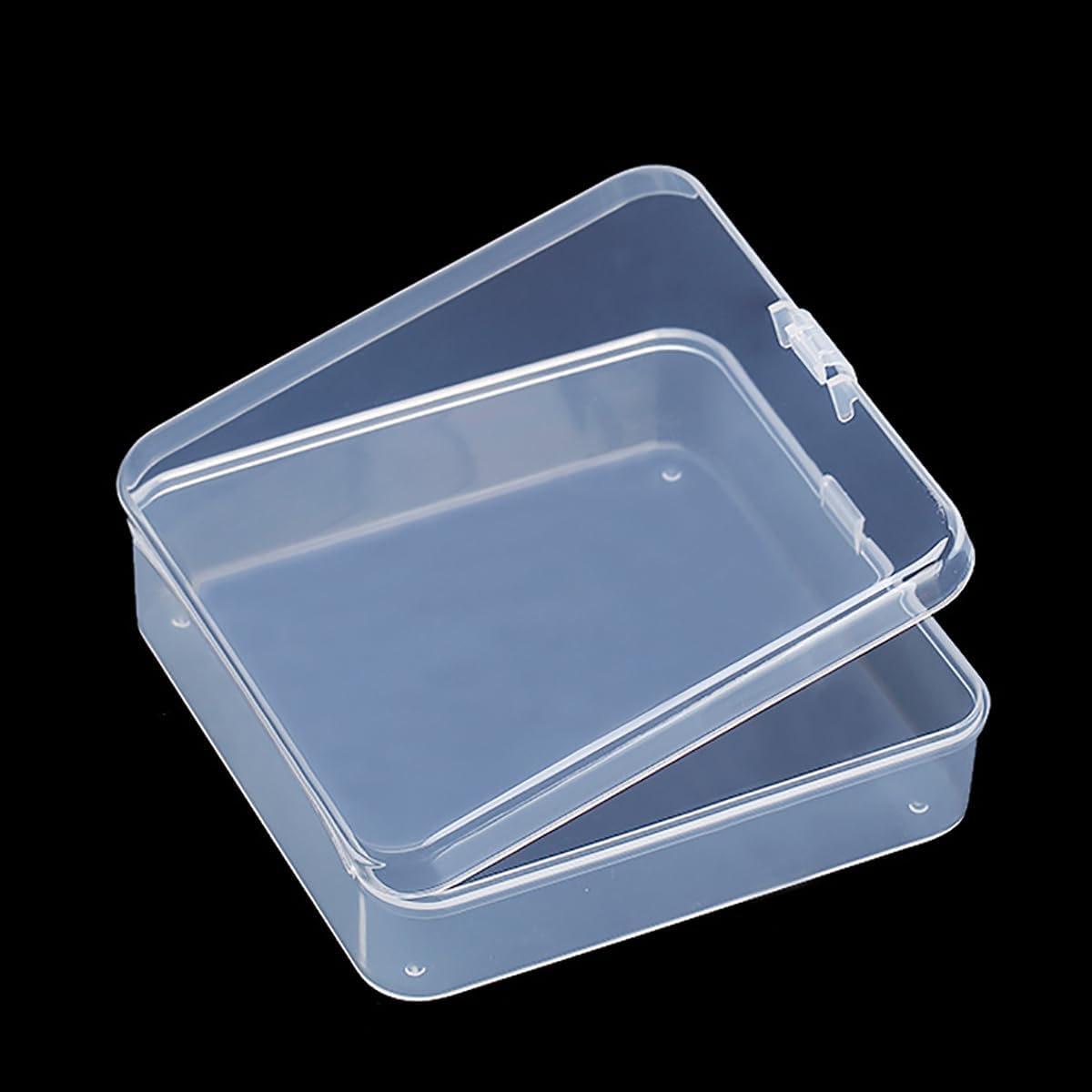 12Pcs Square Bead Organizers with Lid (3.7 x 3.7 x 1.18 inch), Small Square Plastic Clear Beads Storage Containers Box for Beads, Small Items etc