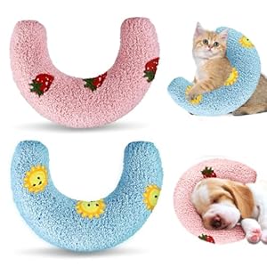 2PCS Dog Neck Pillow Calming Pillow for Dogs Soft Cat Calming Pillow U Shaped Calming Pillow for Small Dogs, Anxiety Relief Calming Dog Pillow, Dog Bed Pillow for Enhance Pet Sleep