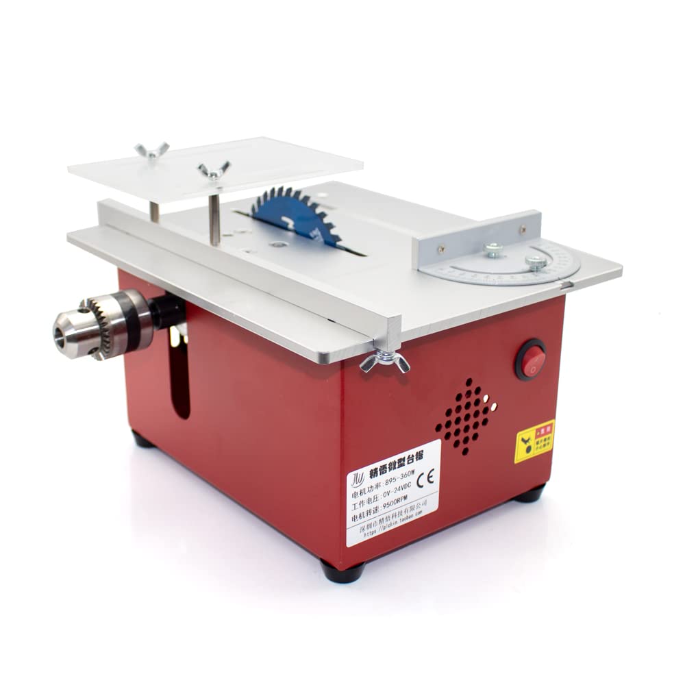 Mini Sierra de Mesa DIY T6, Sierra de Banco de Carpintería Hecha a Mano, Modelo de Precisión, Juego de Sierra de Corte Eléctrica Elevable para Manualidades, 9000RPM, 360W