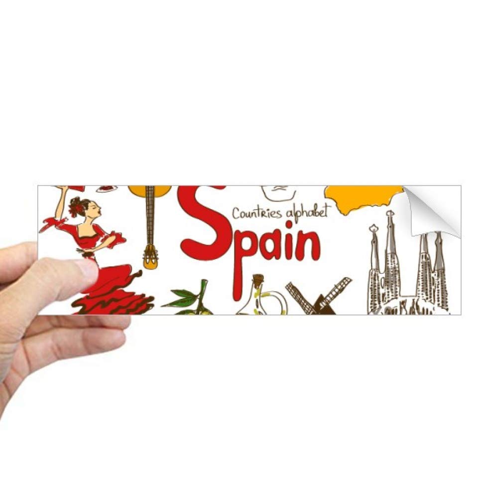 Autocollant rectangulaire avec drapeau national espagnol DIYthinker sticker