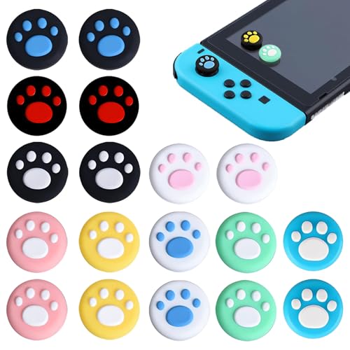 18 Stück Joystick Kappen Kompatibel mit Switch,Joystick Kappen Kompatibel mit Nintendo Switch,Katzenkrallen Joystick Kappen,Verbessern Sie Das Spielerlebnis und Schützen Sie Den Rocker