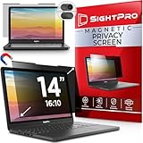 SightPro Magnetic Laptop Privacy Screen 14 Inch 16:10 - Removable Computer Privacy Filter Shield and Protector