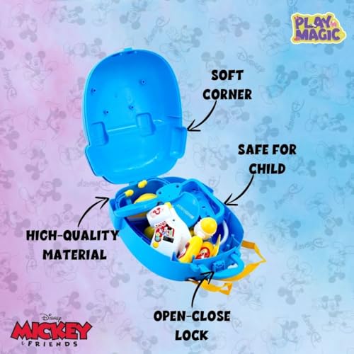Image of PlayMagic Mickey Doctor Playset for Kids|Convertible Suitcase with Battery Operated Pretend Play Toy for Boys & Girls 3+ Yrs|Doctor Kit Toyset Perfect for Gift|Pretend Play Learning Toy|Made in India