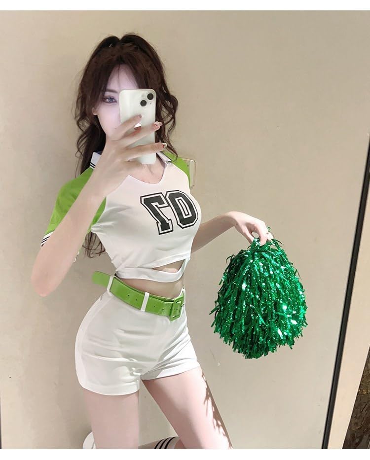 Amazon | チアガール コスプレ 半袖 レディース チアリーダー 衣装