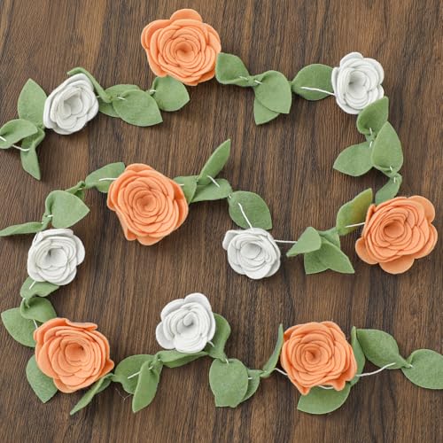 Guirlande florale mignonne feutre decoration anniversaire rose 3D