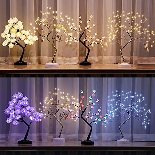 Fashionlite 18 Inch Colorful Cherry Blossom Bonsai Tree 35 Led With 18 Colors Changing Modes Remote Control, Lighted Artificial Table Lamp With Multi Color Night Lights For Home Party Wedding Bedroom #TOP5