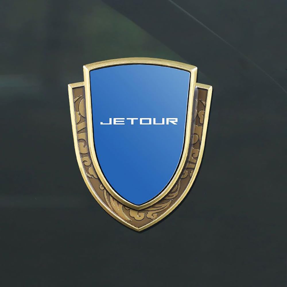 Car emblem logo badge, For JETOUR X90 PLUS Stylish Side Sticker Emblems Replaceable exterior decoration accessories,A/Gold Blue