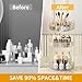 360° Rotating Makeup Organizer, Large-Capacity Skincare Make Up Storage 3 Tier Perfume Organizers Cosmetic Dresser Organizer with Makeup Brush Holder, Fits Bedroom, Bathroom, Vanity Shelf Countertop