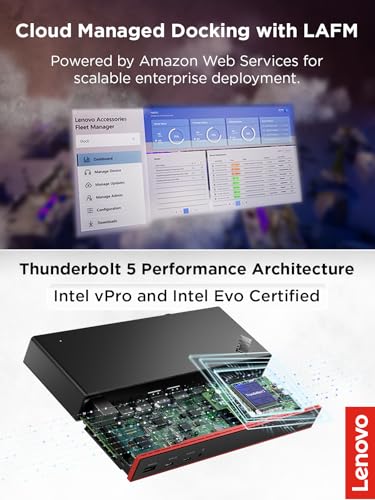 Image of Lenovo ThinkPad Thunderbolt 5 Smart Dock 7500, 120Gbps Data Transfer, 180W Power Delivery, Multiple Display Support, 2.5Gbps Ethernet, Black
