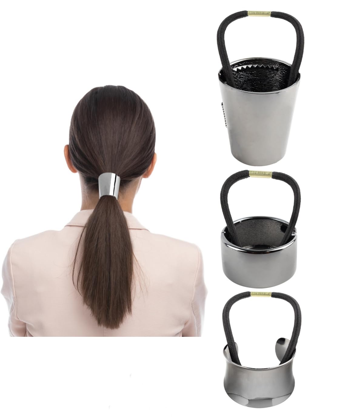 Amazon.com : AUEAR, 3 Pack Black Gun Metal Circle Hair Cuffs