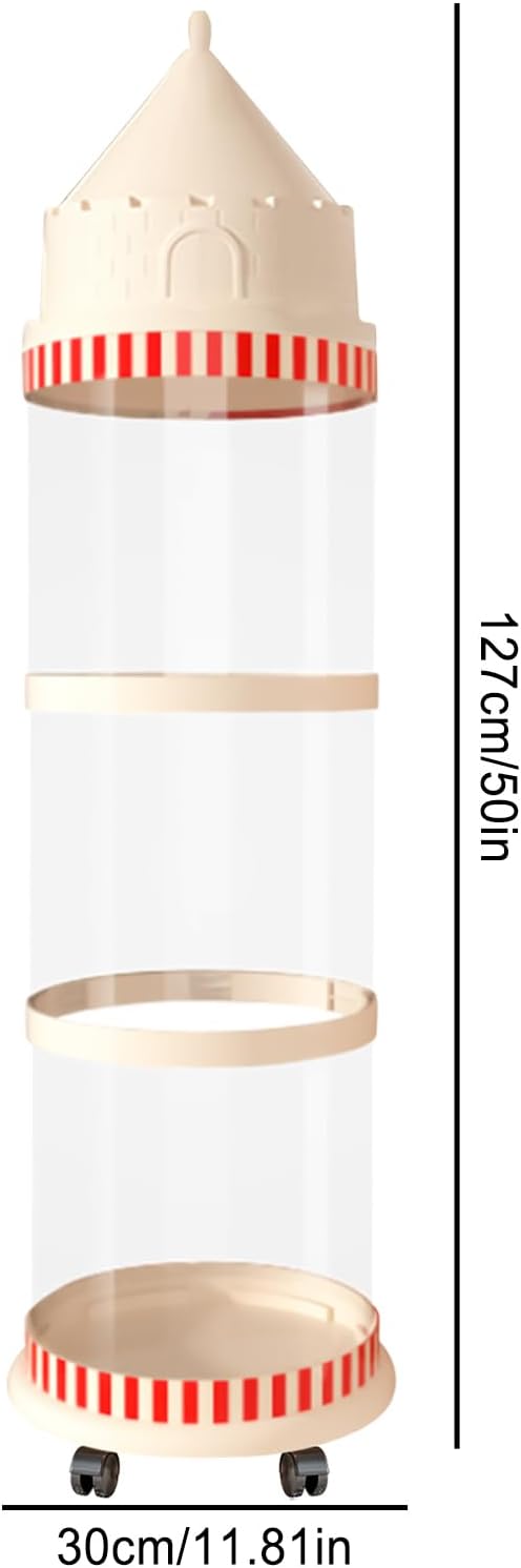 Plush Storage Tube,Vertical Transparent Doll Holder | Dustproof Castle Plush Toy Display Tube for Living Room Balcony Garage Dorm Classroom Bedroom Nursery