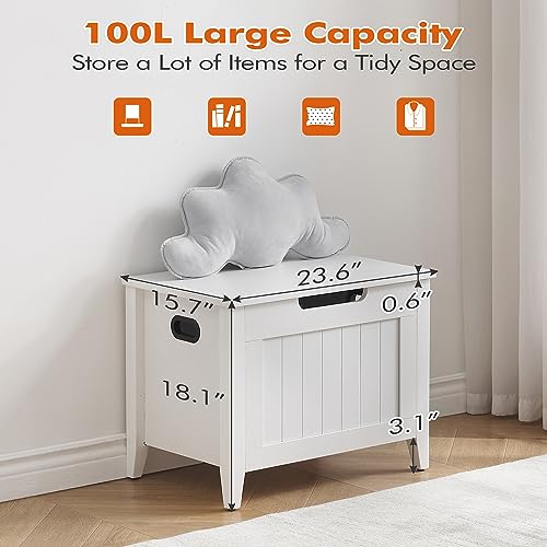 Trailblaze XP-STORAGEBENCHWHITE60Y5X Storage Bench With Safety Hinges,23.6 In Flip-Top Shoe Bench thumb #5