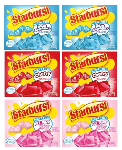 Starburst Sugar Free Gelatin Variety Pack - 6 Boxes - 3 Flavors