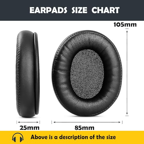 Earpads Replacement Cushion Compatible with Mpow H19 IPO Active Noise Cancelling Wireless Bluetooth 5.0 Headphones Ear Pads with Softer Protein Leather/Memory Foam miniatura 5