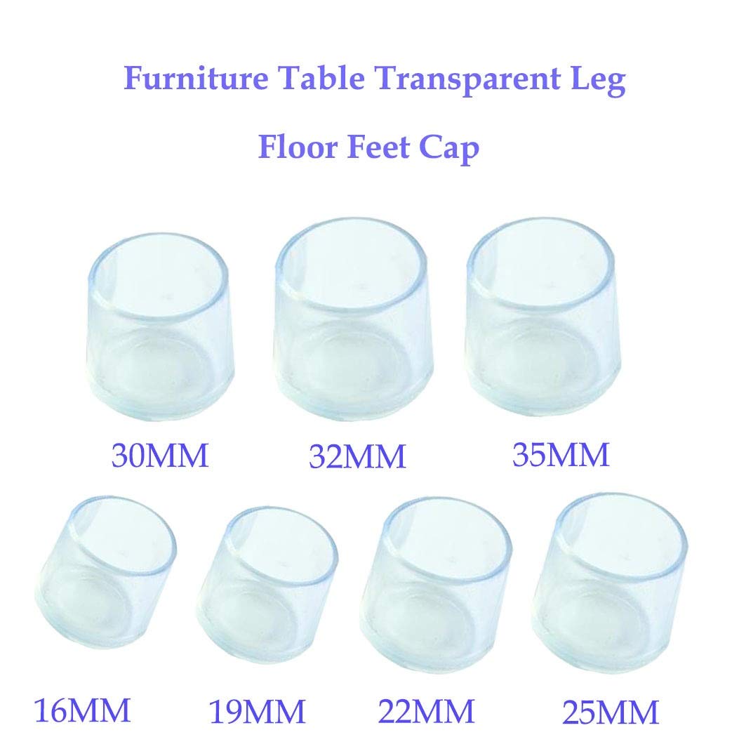 Silikonowe nakładki na nogi krzeseł, Furniture Leg Caps Transparent Multiple Sizes Pack Of 16(Circle 50mm)