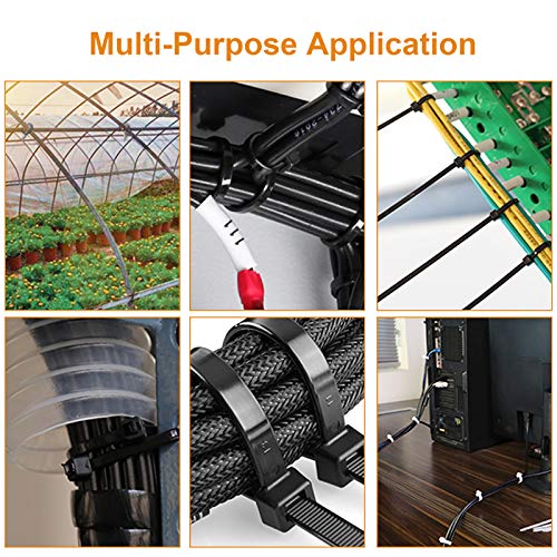 200Pcs 8Inch Heavy Duty Industrial Zip Toes,40lbs Tensile Strength Releasable Black Cable - image 8