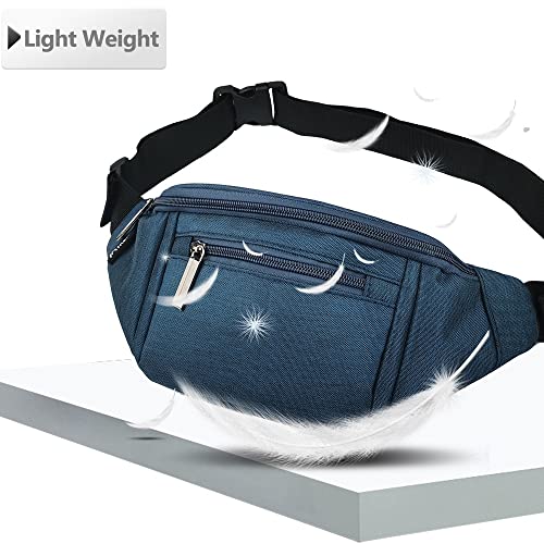 Image of Fanny Pack for Men Women,Crossbody Waist Bag Pack,Belt Bag for Travel Walking Running Hiking Cycling,Easy Carry Any Phone,Wallet, Dark blue, One Size, Fashion