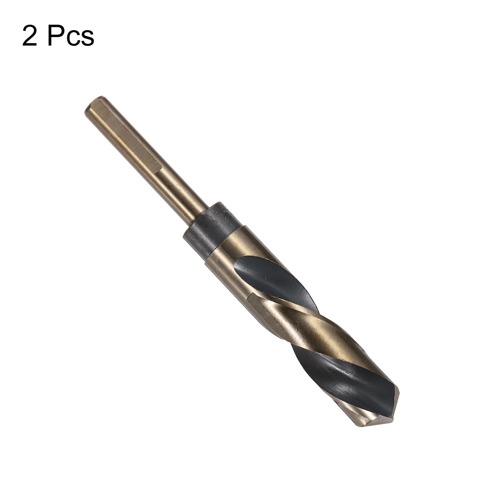 QUARKZMAN 2 Pezzi Punta A Torsione Con Gambo Ridotto 20mm Rivestimento Nitruro Nero E Titanio Oro Acciaio Rapido 4341 Con Gambo 10mm Per Acciaio Inossidabile Lega Metallo Plastica Legno