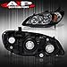 AJP Distributors Replacement Upgrade Headlights Head Lights Lamps Front Driving Assembly Pair For Civic 2004 2005 04 05 (Black Housing Clear Lens Amber Reflectors)
