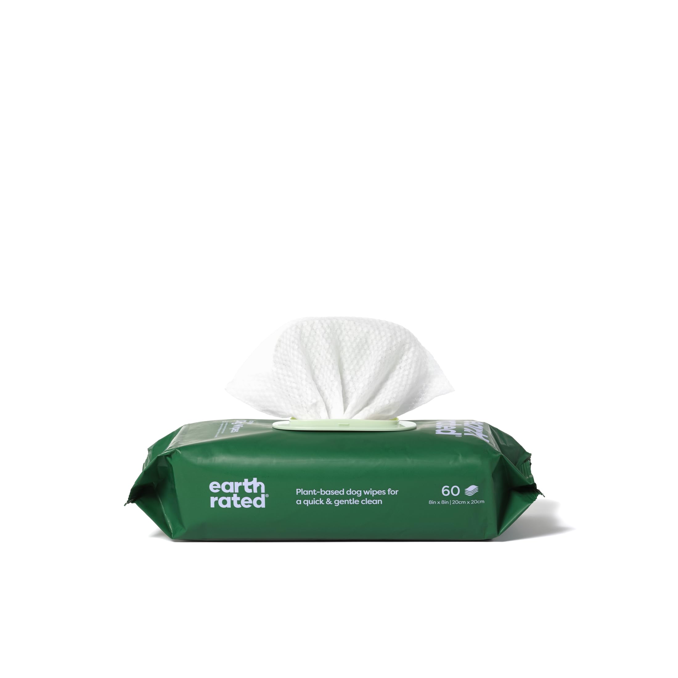 Earth Rated Pet Wipes for Dogs and Cats, Hypoallergenic, Cleaning and Hydrating, for Grooming Paws, Body and Bums, Lavender Scented, 60 Count