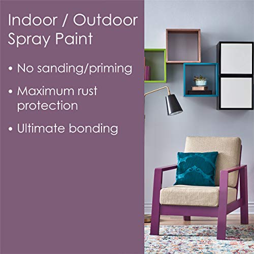 Image of Krylon K02709007 Fusion All-In-One Spray Paint for Indoor /Outdoor Use, Gloss Icy Grape Purple, 12 Ounce (Pack of 2)